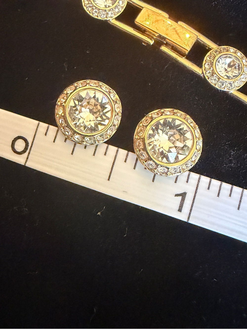 Gold-Tone Authentic Swarovski Una Angelic Necklace and Stud Earrings Set - Picture 4 of 5